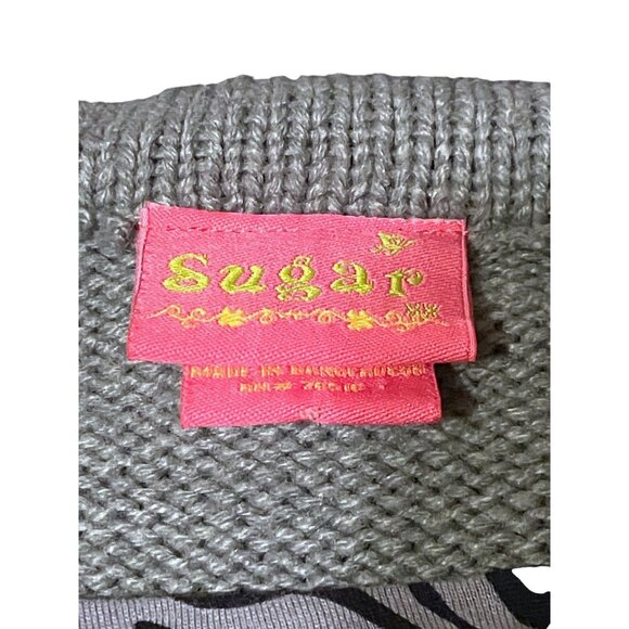 Y2K Tunic Sweater XL Layered Look 2Fer Zebra Animal Print Goth Dark Fairy - Picture 6 of 9